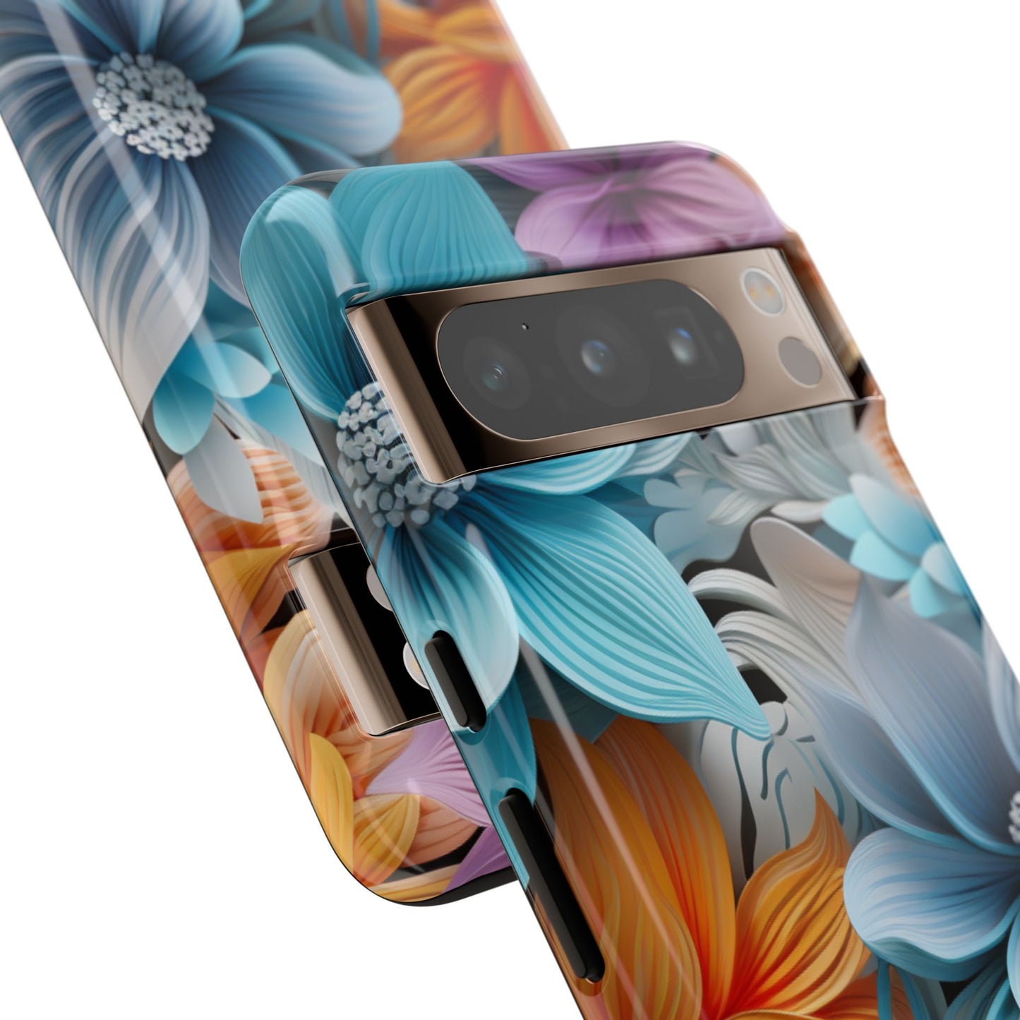 Elegant 3D Floral Bloom Mobile Case – Vivid & Artistic