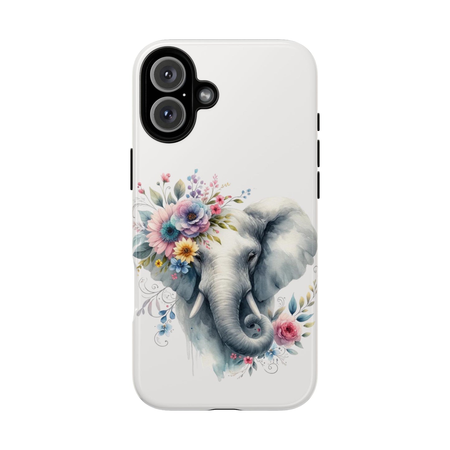 Floral Elephant Mobile Cover – Elegant Watercolor Art