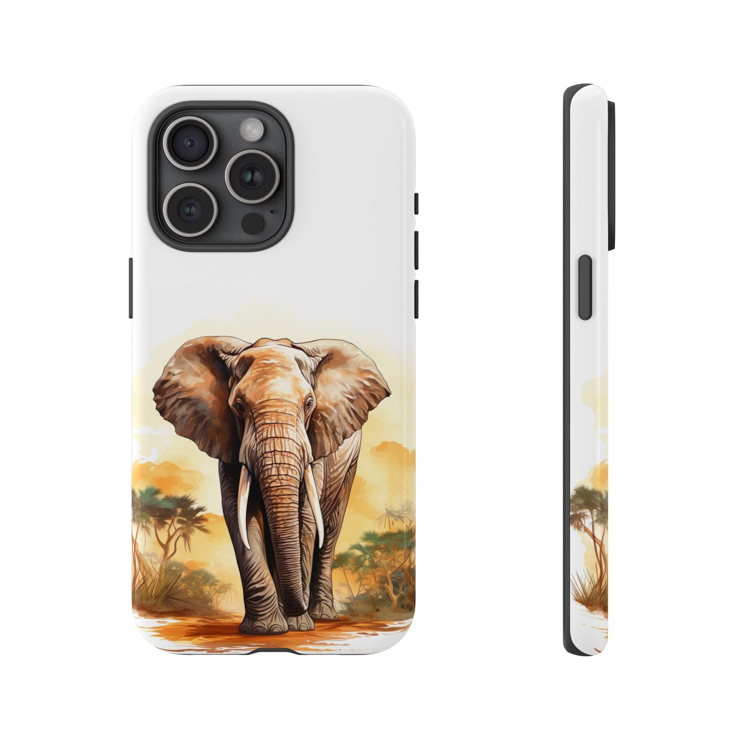 Safari Elephant Watercolor Mobile Cover – Majestic Wildlife Art
