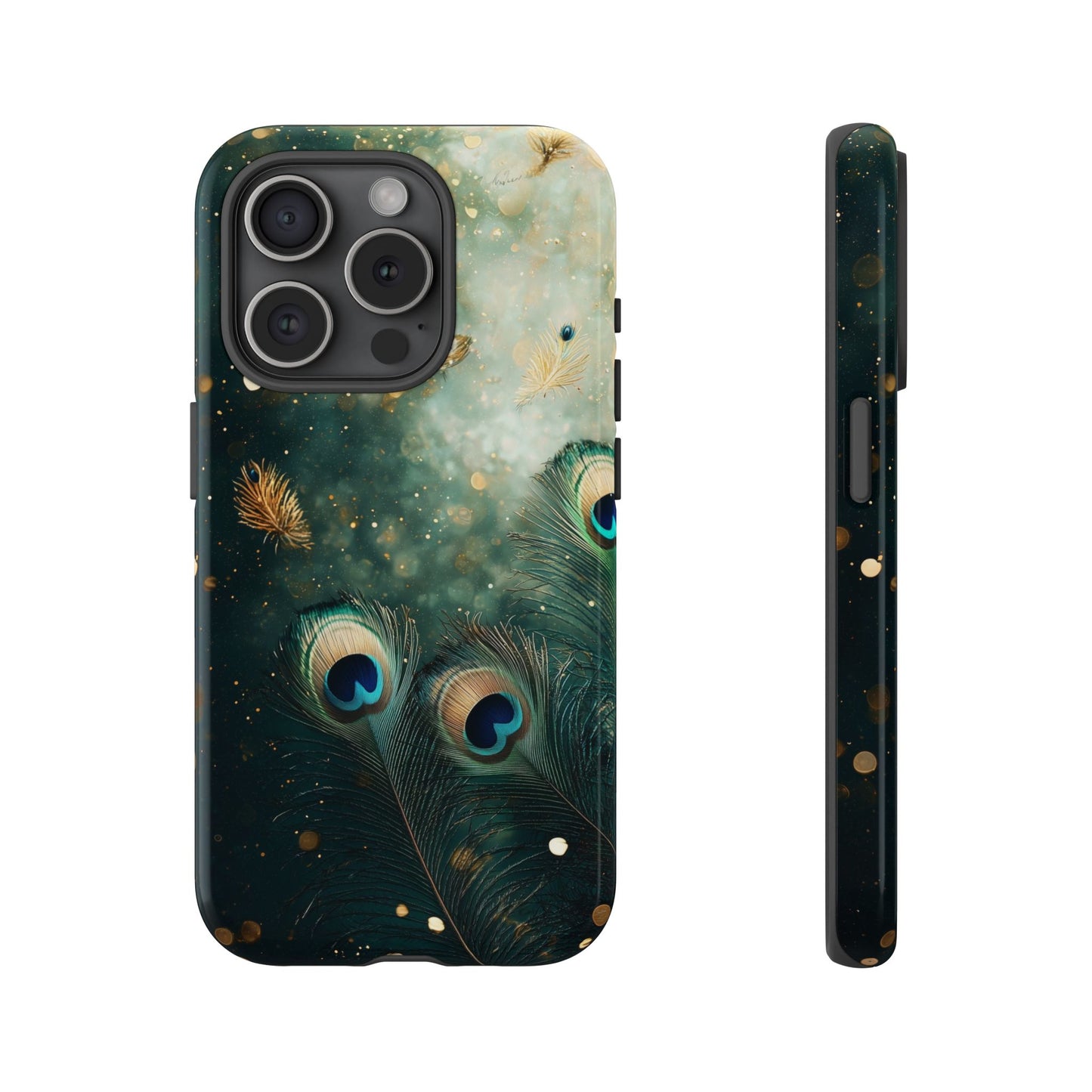Iridescent Peacock Feather Luxe Phone Case for iPhone, Samsung & Google Pixel
