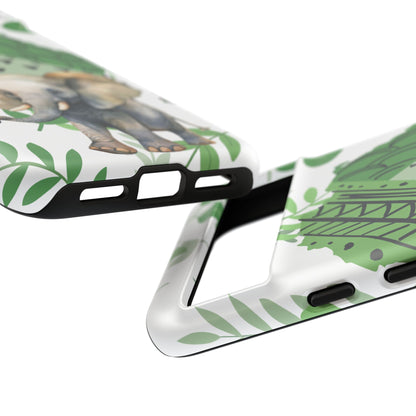 Playful Baby Elephant Mobile Cover – Tropical Boho Art
