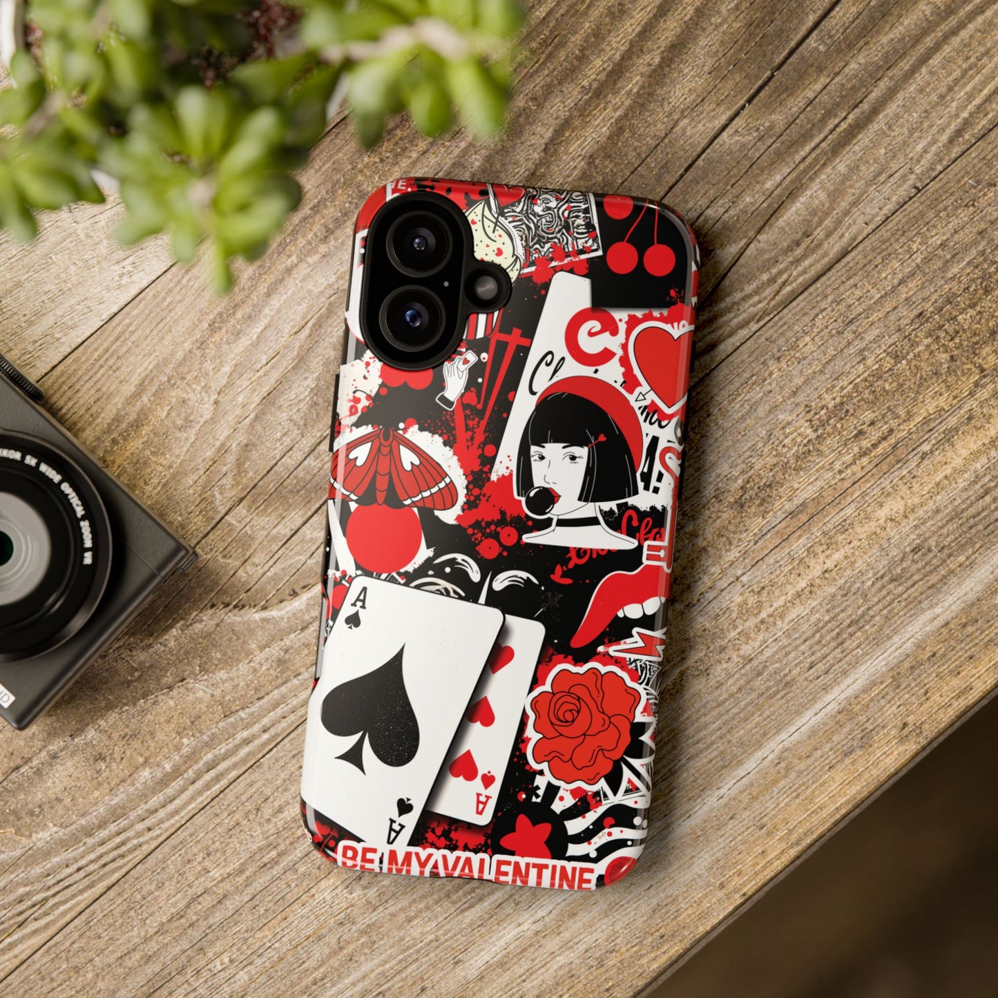 Bold Red & Black Ace Card Phone Case