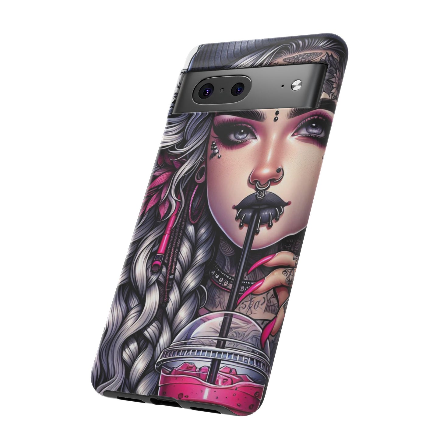 Icy Rebel – Silver Dreads & Edgy Street Chic Mobile Cover
