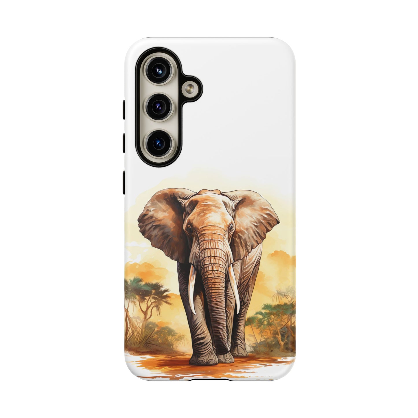 Safari Elephant Watercolor Mobile Cover – Majestic Wildlife Art