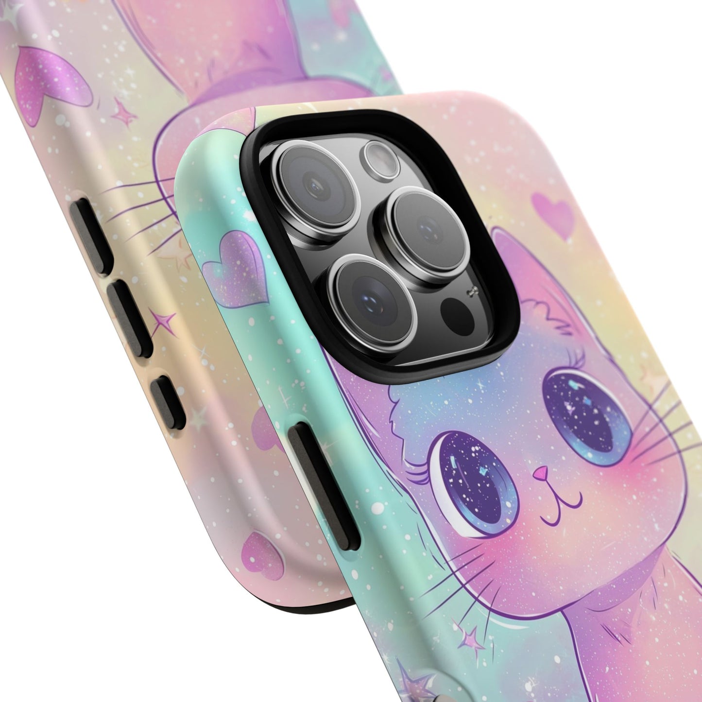 Cosmic Cat Phone Case – Sparkly Anime Aesthetic for iPhone, Google Pixel & Samsung