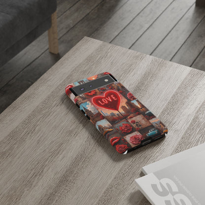 Neon Love Heart & Rose Phone Case