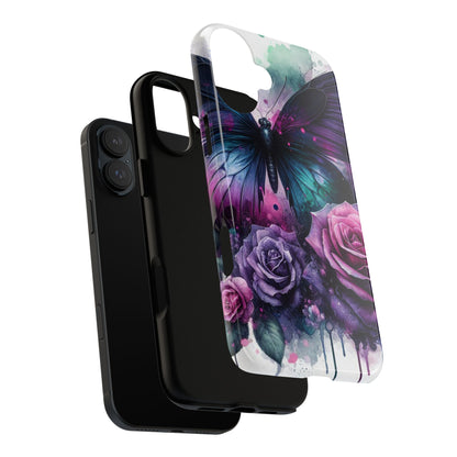 Mystic Bloom – Vibrant Butterfly & Rose Art Mobile Cover
