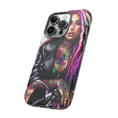 Neon Rebel – Vibrant Biker Queen Mobile Cover