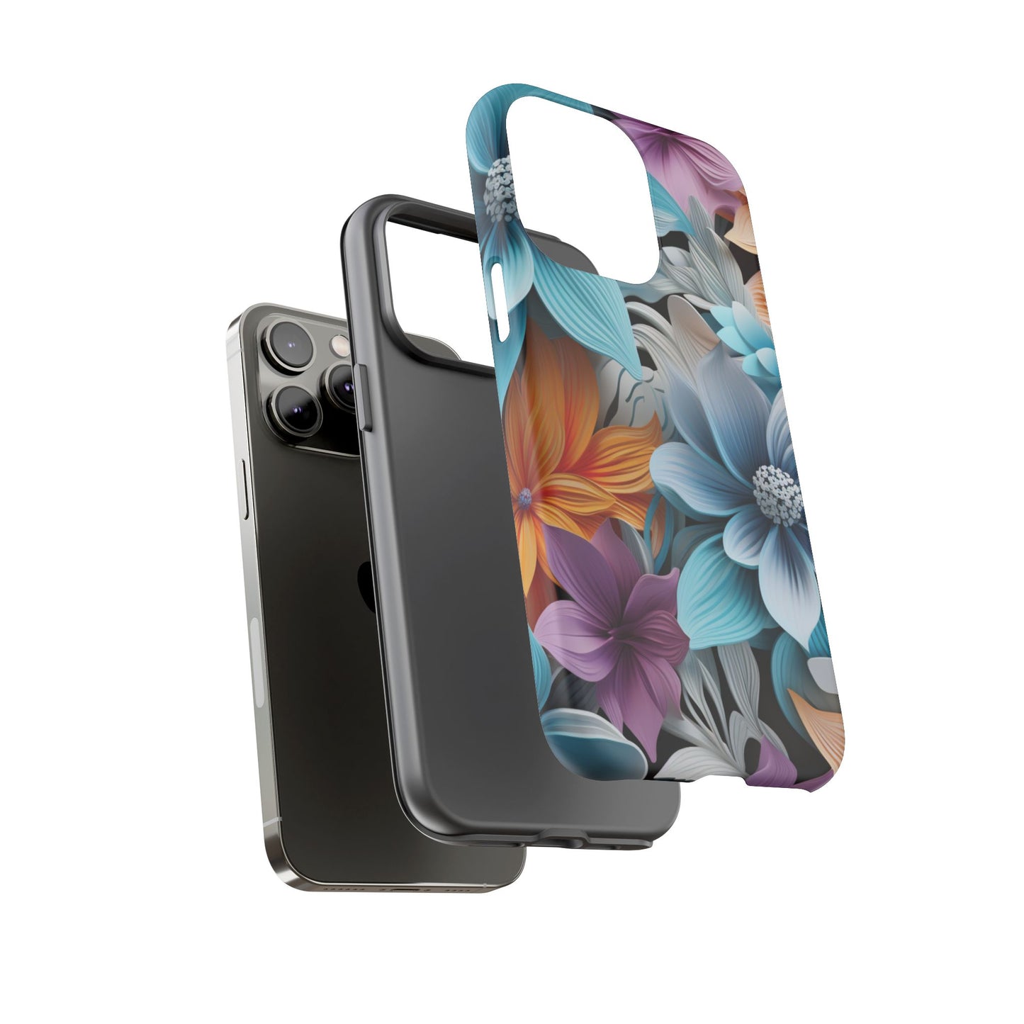 Elegant 3D Floral Bloom Mobile Case – Vivid & Artistic