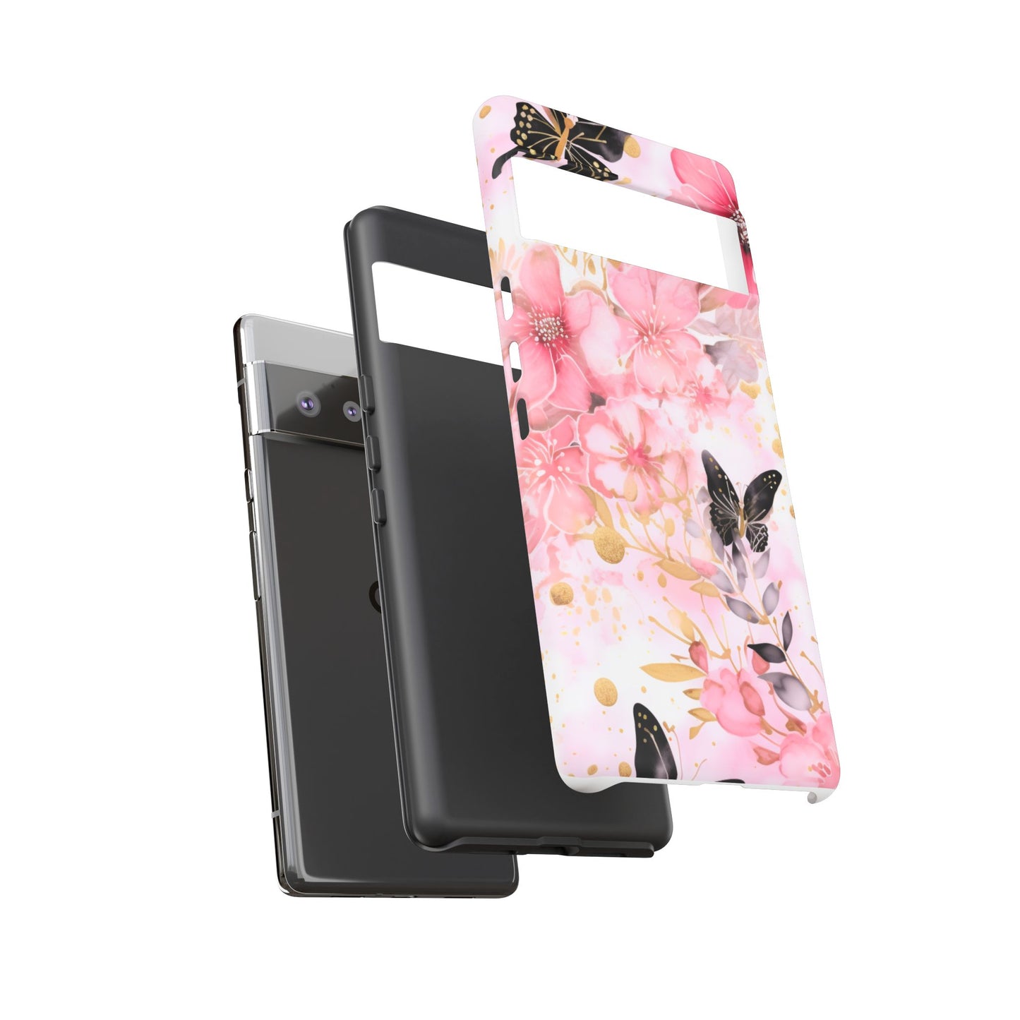 Pink Blossom & Gold Butterfly Mobile Case