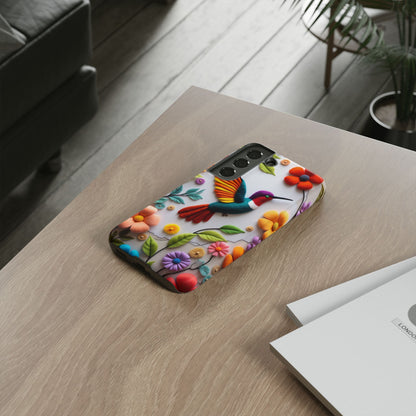Embroidered Hummingbird with Floral Design | Nature's Elegant Stitch | iPhone 16 Pro