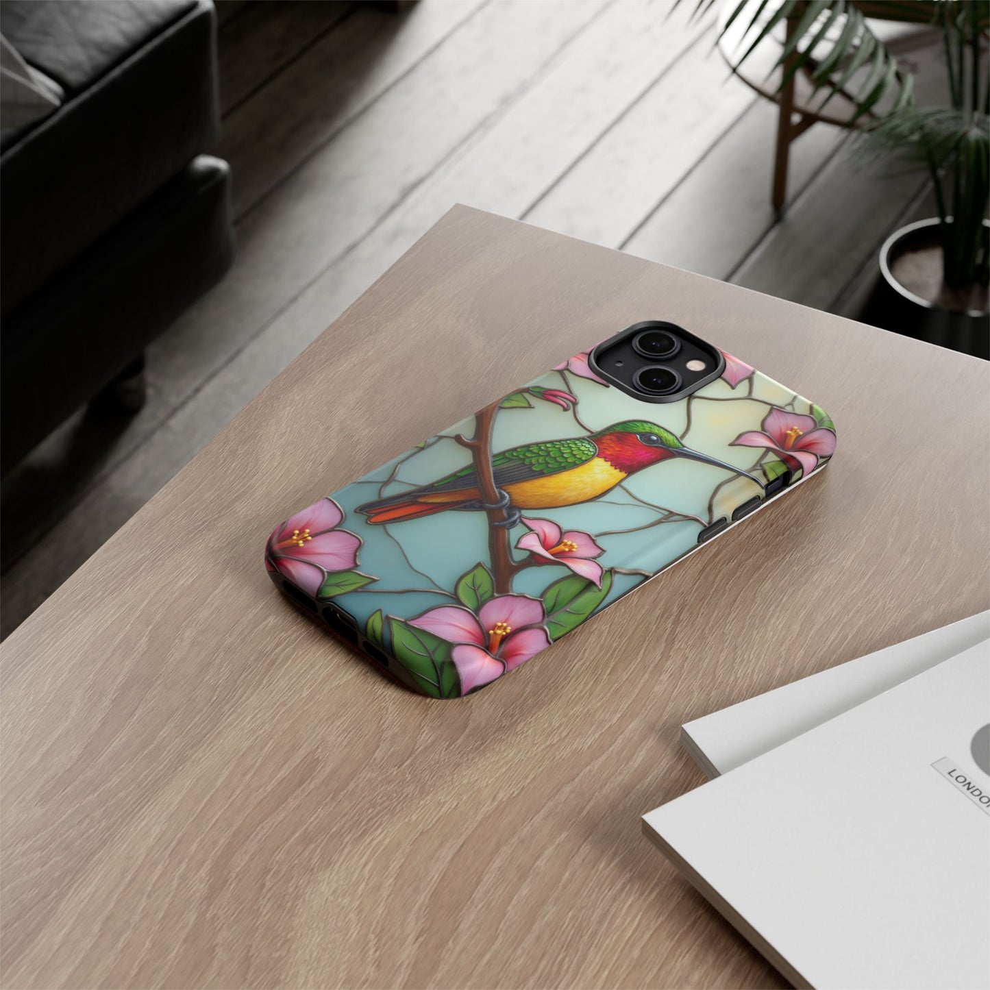 Elegant Hummingbird with Floral Mosaic | Artistic Nature Design