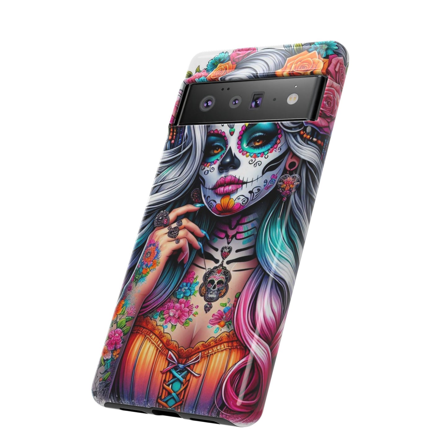 Sugar Skull Goddess – Día de los Muertos Floral Queen Mobile Cover