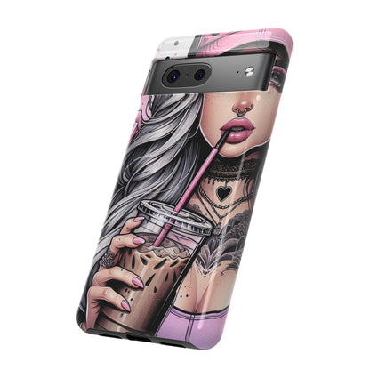 Pink Aesthetic Rebel – Iced Coffee & Inked Beauty Mobile Cover