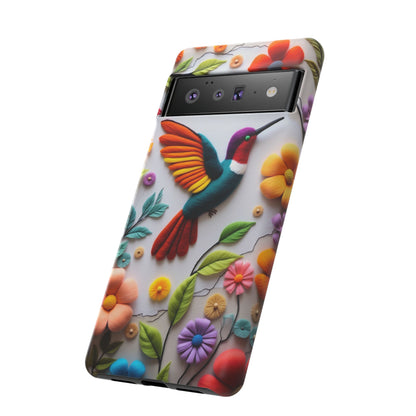 Embroidered Hummingbird with Floral Design | Nature's Elegant Stitch | iPhone 16 Pro