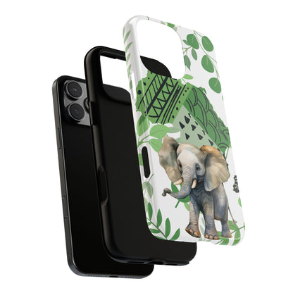 Playful Baby Elephant Mobile Cover – Tropical Boho Art