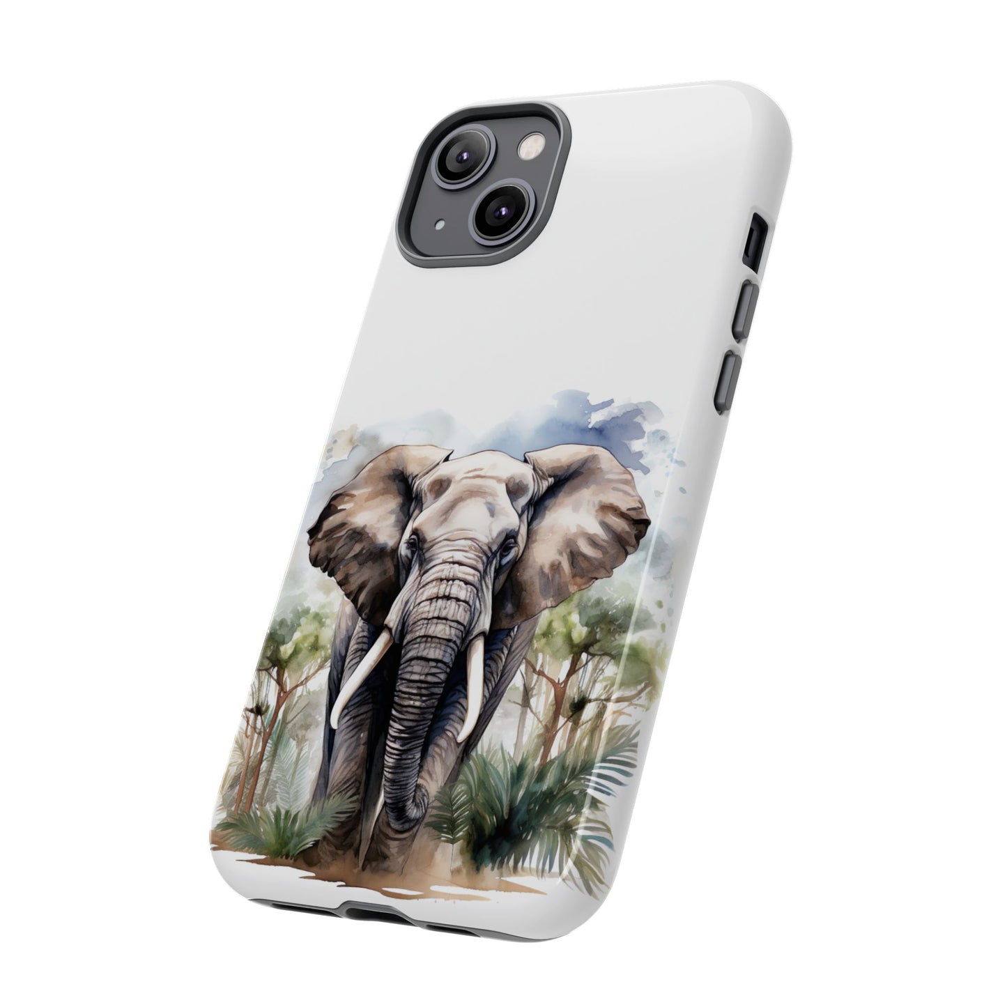 Majestic Watercolor Elephant Mobile Cover – Artistic Wildlife Design