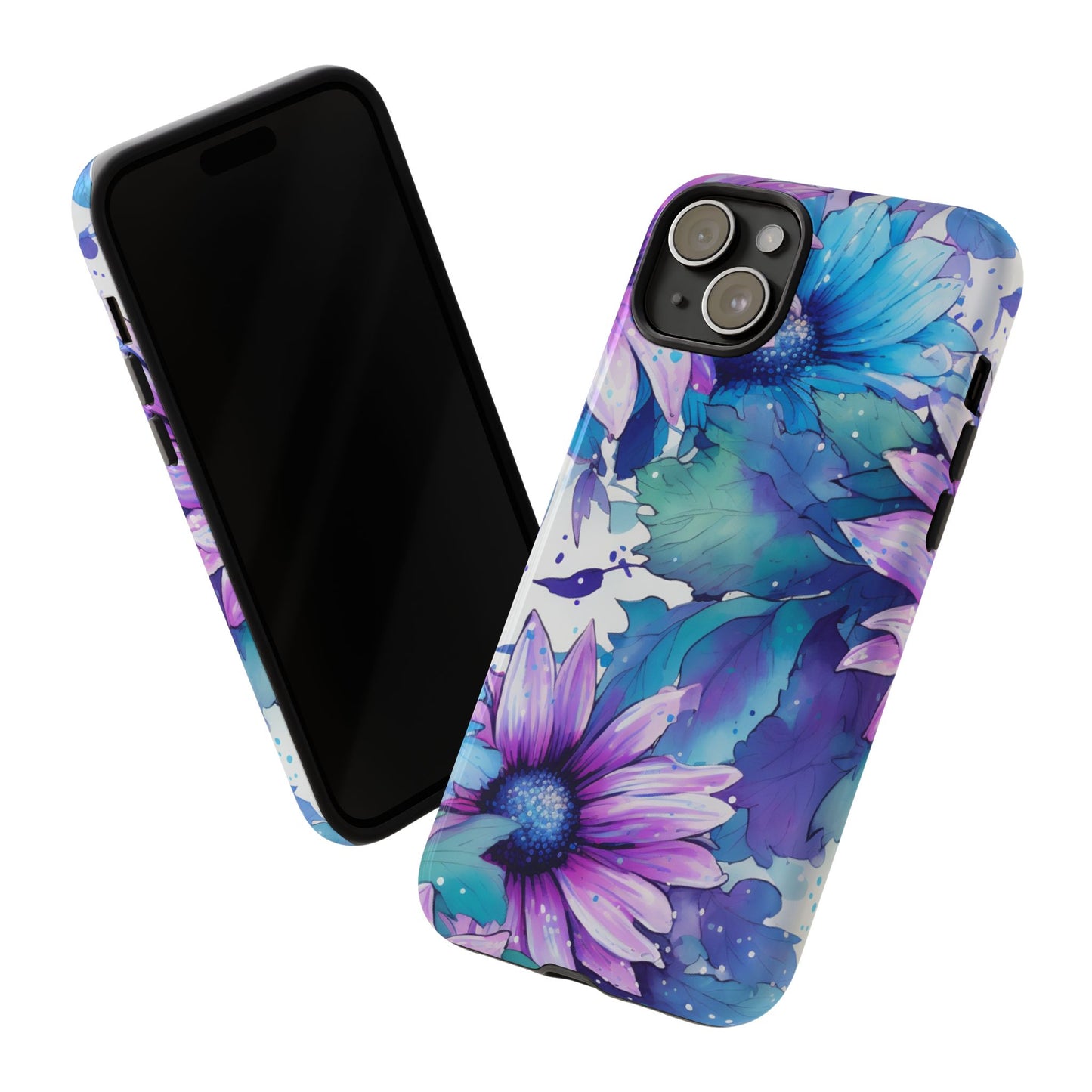 Dreamy Blue & Purple Floral Watercolor Mobile Case
