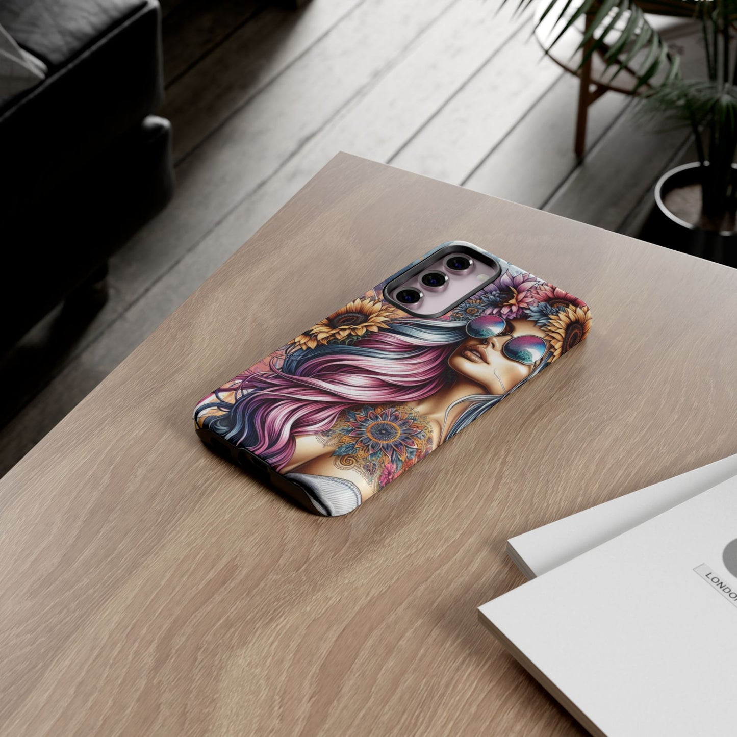 Bohemian Sunflower Queen – Retro Floral Fantasy Mobile Cover