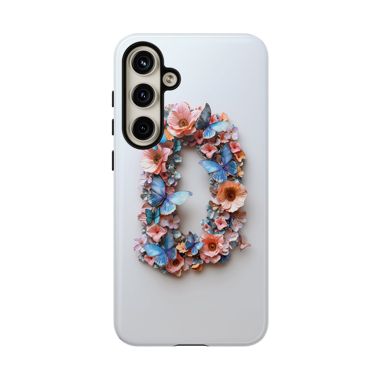 Floral Letter D Phone Case – Personalized Aesthetic Cover for iPhone, Samsung & Google Pixel