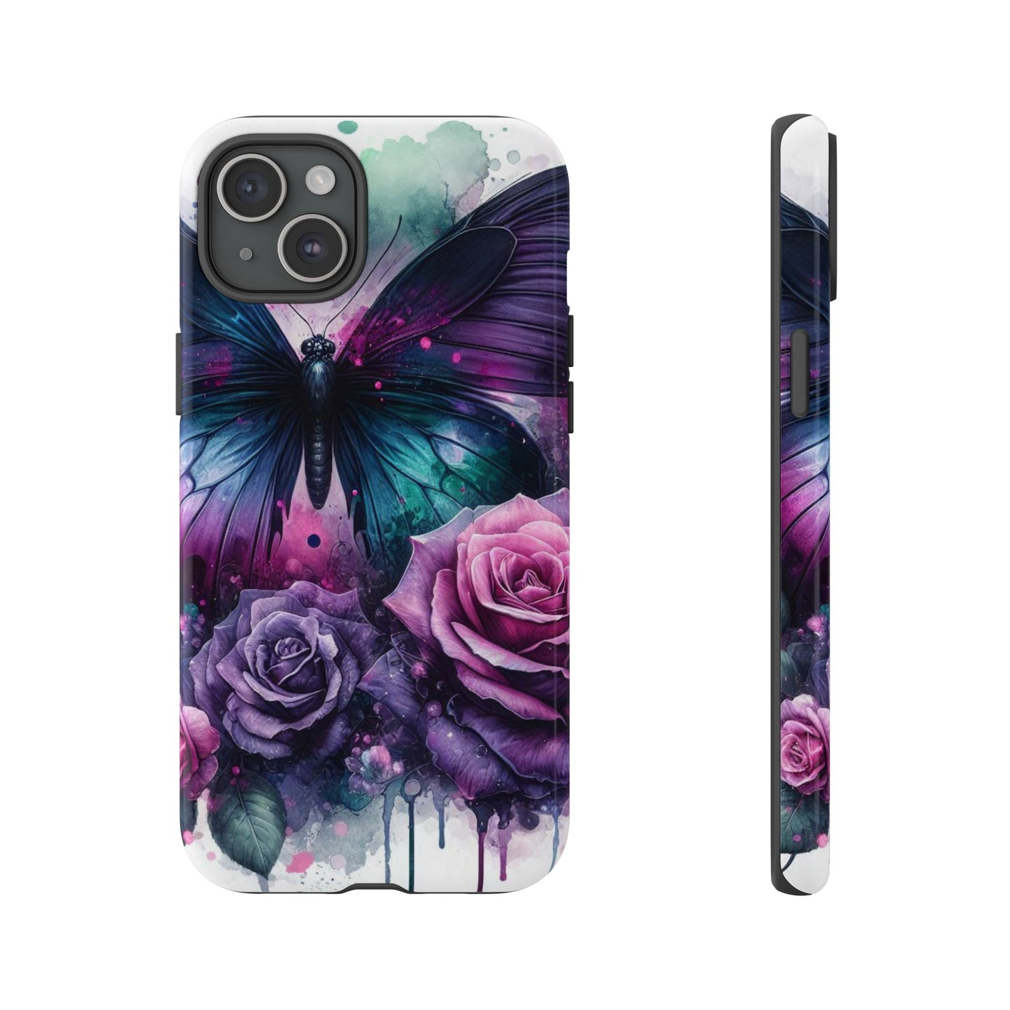 Mystic Bloom – Vibrant Butterfly & Rose Art Mobile Cover