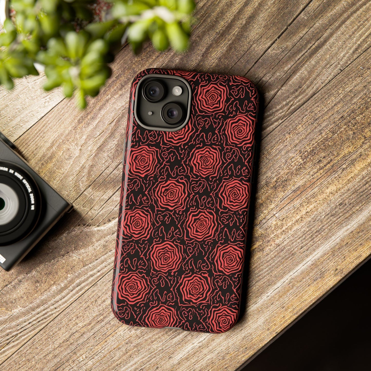Red roses abstract geometric seamless pattern design