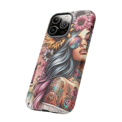 Retro Boho Wanderer – Sunflower Hippie Van Mobile Cover