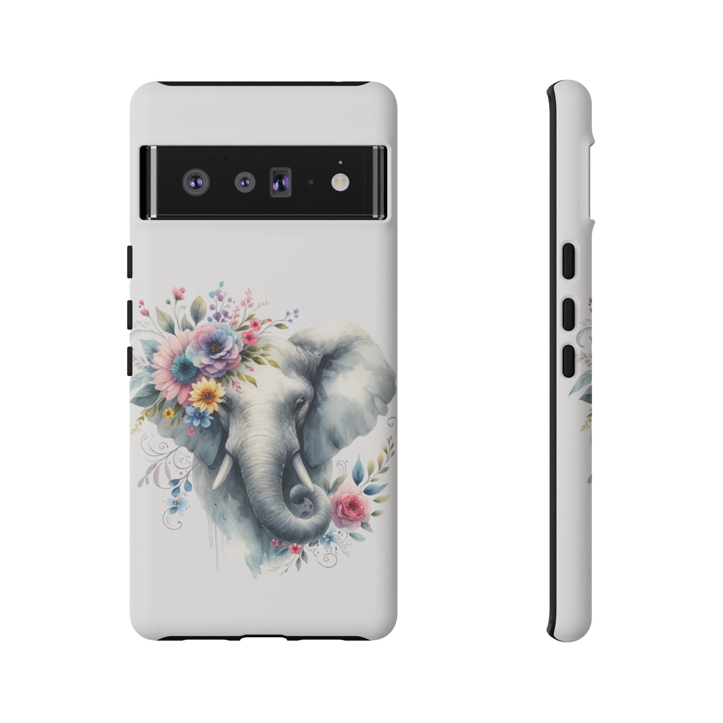 Floral Elephant Mobile Cover – Elegant Watercolor Art