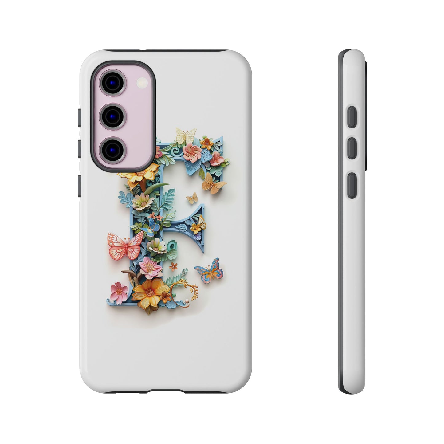 Floral Letter F Phone Case – Personalized Aesthetic Cover for iPhone, Samsung & Google Pixel