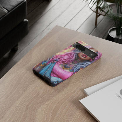 Sunset Glow – Pastel Punk & Floral Ink Mobile Cover