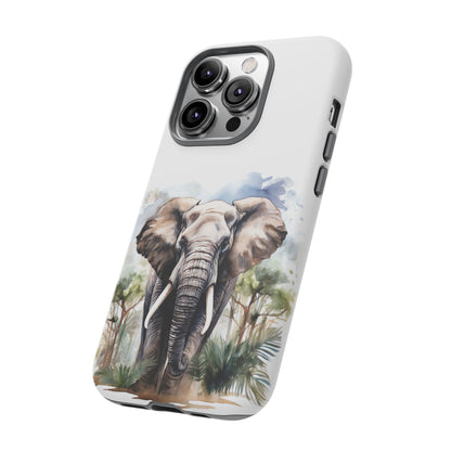 Majestic Watercolor Elephant Mobile Cover – Artistic Wildlife Design