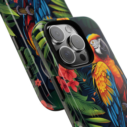 Floral Parrot Phone Case – Tropical Bird Design for iPhone, Samsung & Google Pixel