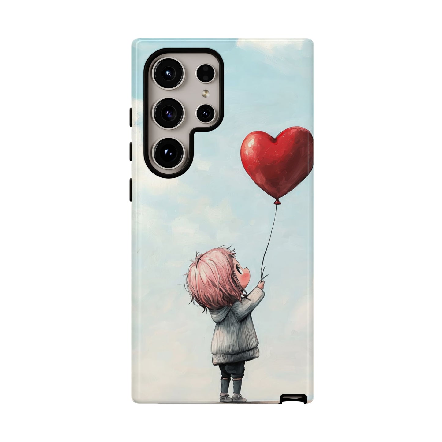 Anime Heart Balloon Phone Case – Dreamy & Cute Art for iPhone, Google Pixel & Samsung