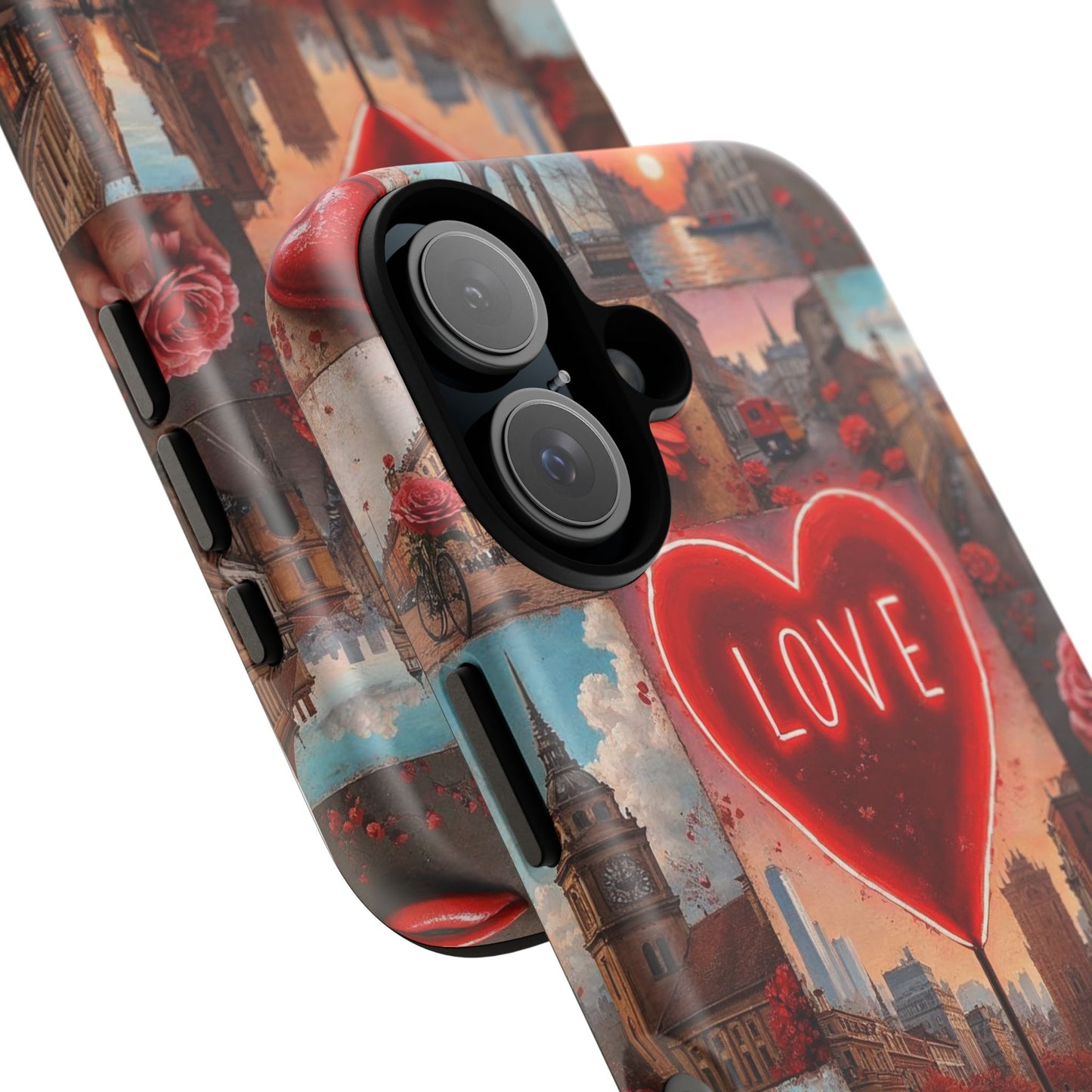 Neon Love Heart & Rose Phone Case