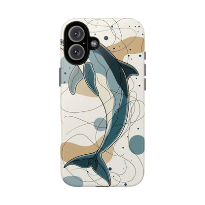 Ocean Whimsy: Abstract Dolphin Splash Phone Case for iPhone, Samsung & Pixel