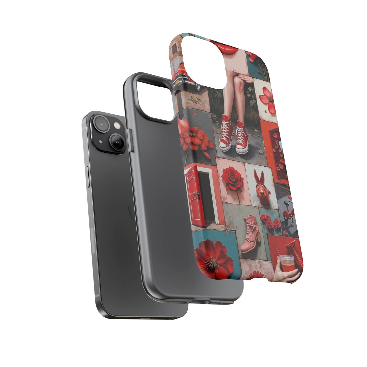 Red Sneakers & Roses Collage Phone Case