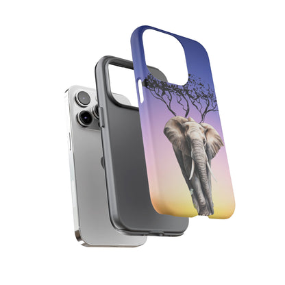 Surreal Elephant Tree Mobile Cover – Dreamy Sunset Fantasy