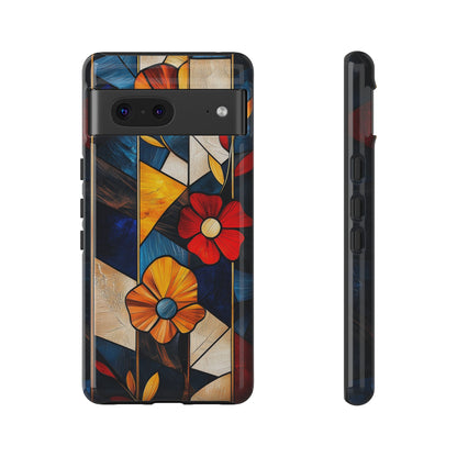 Bloomlines – Geometric Floral Stained Glass Phone Case for iPhone, Samsung & Pixel