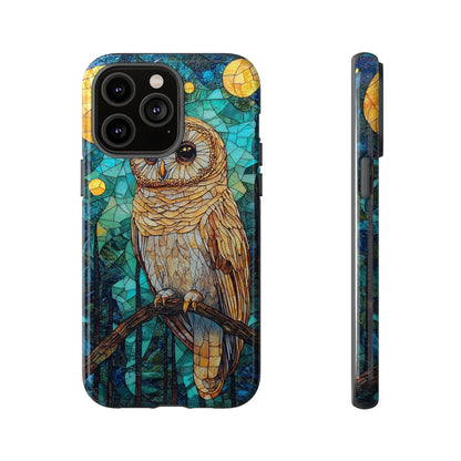 Nocturnal Wisdom – Stained Glass Owl Phone Case for iPhone, Samsung & Pixel