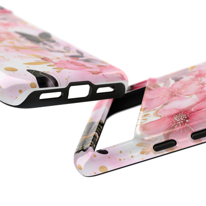 Pink Blossom & Gold Butterfly Mobile Case