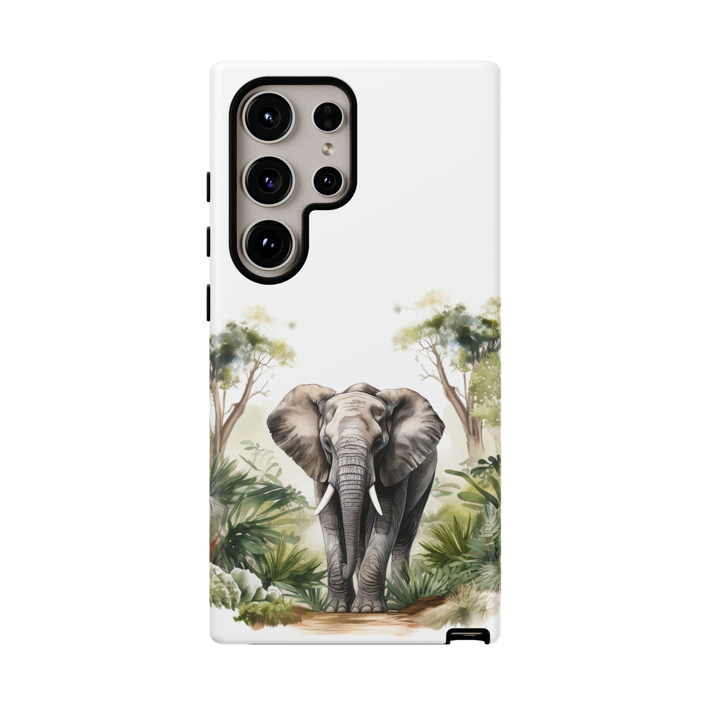 Serene Jungle Elephant Mobile Cover – Watercolor Wildlife Design