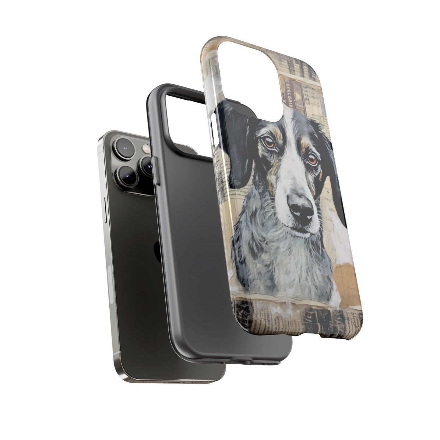 Rustic Dog Portrait – Vintage Collage Style