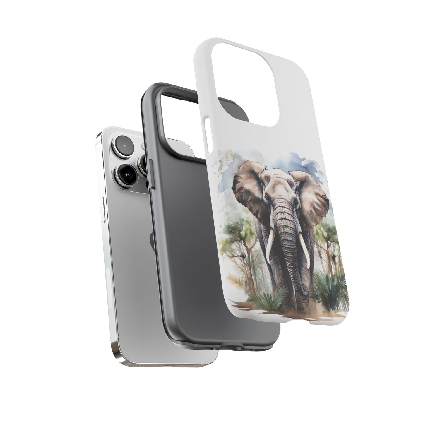 Majestic Watercolor Elephant Mobile Cover – Artistic Wildlife Design