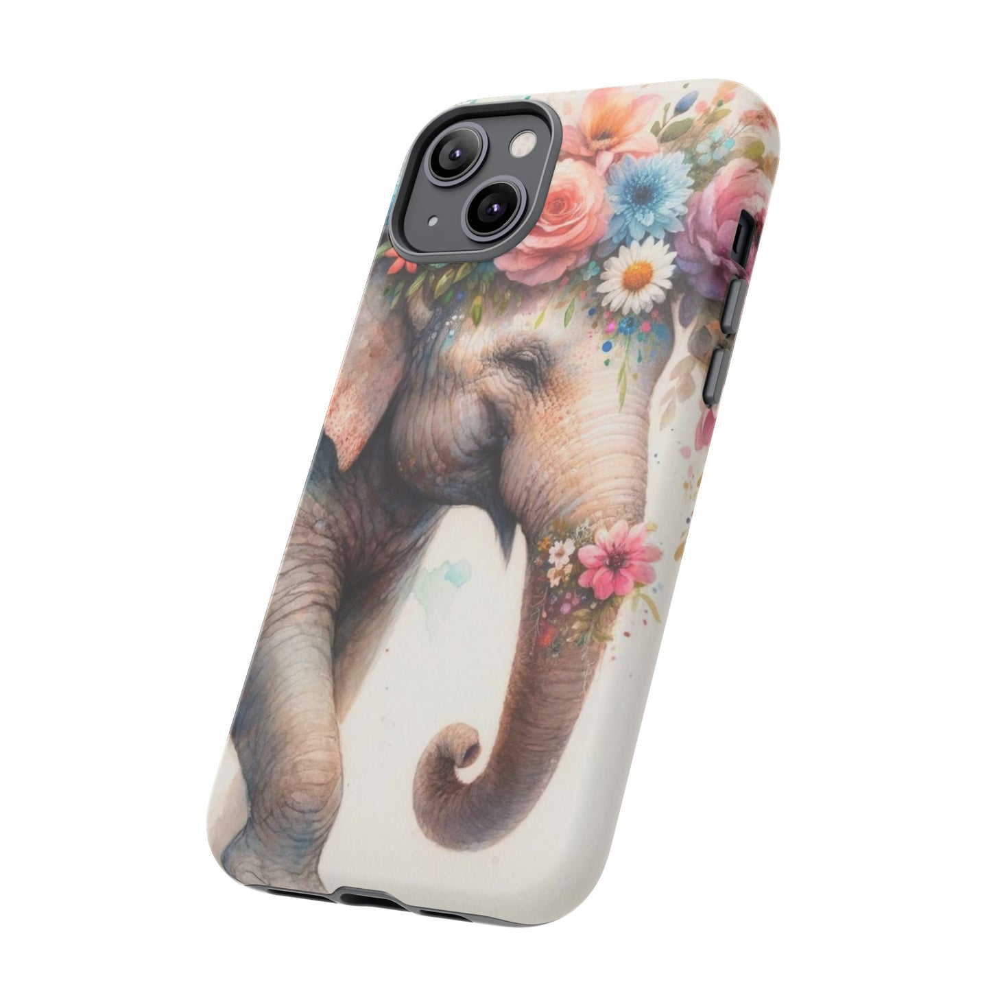 Joyful Floral Elephant Mobile Cover – Whimsical Watercolor Art
