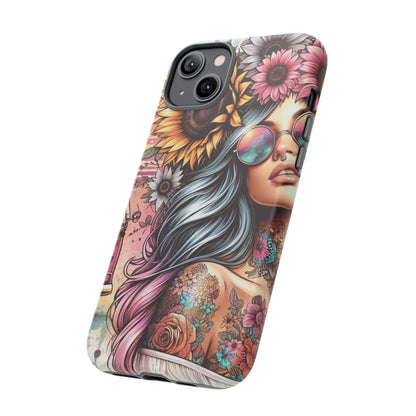 Retro Boho Wanderer – Sunflower Hippie Van Mobile Cover