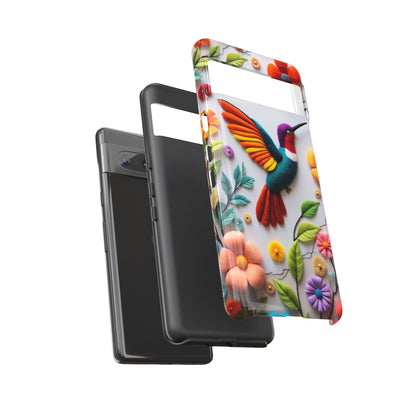 Embroidered Hummingbird with Floral Design | Nature's Elegant Stitch | iPhone 16 Pro