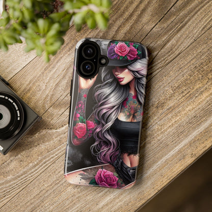 Ink & Roses – Edgy Floral Rebel Mobile Cover