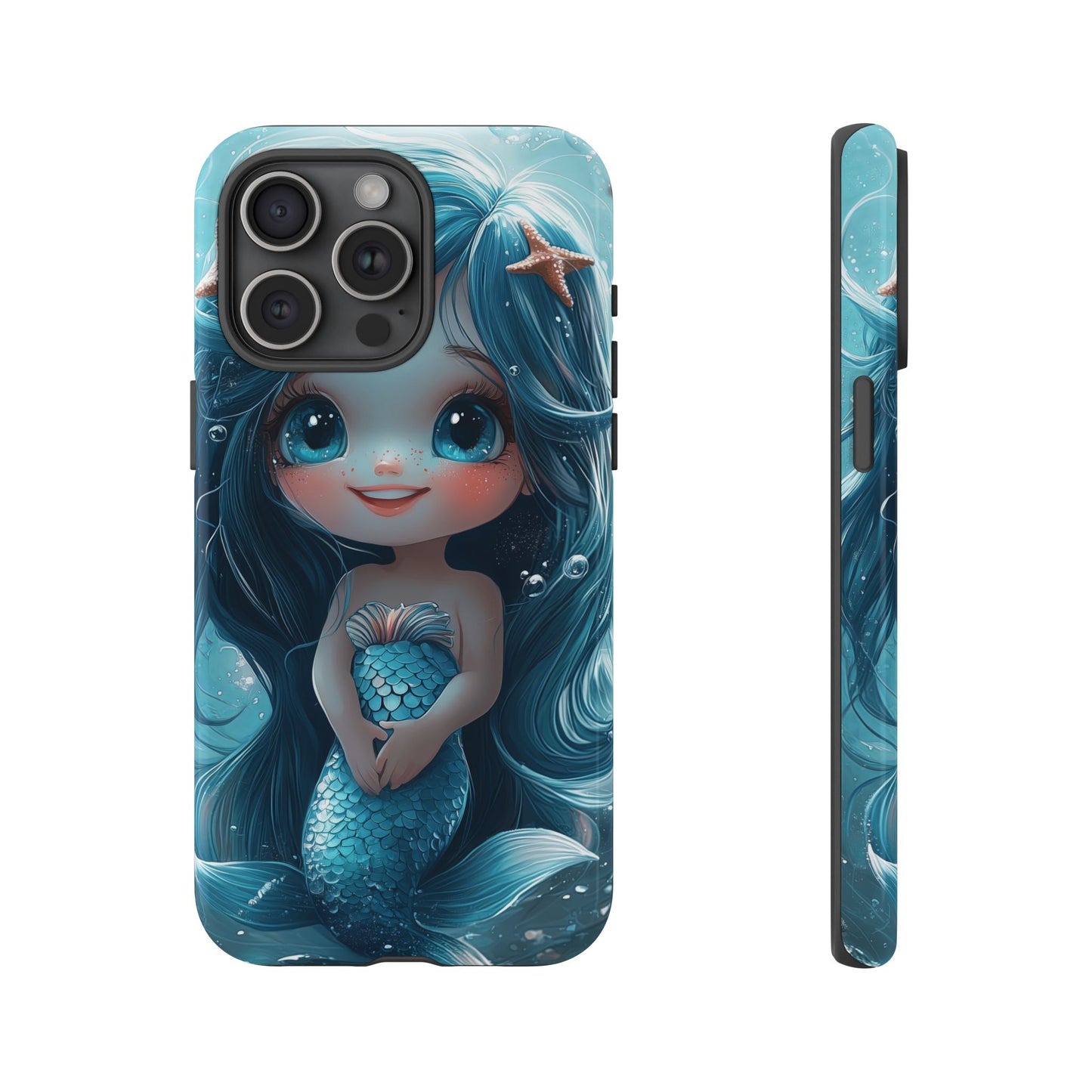 Bubble Bliss - Cute Chibi Mermaid Ocean Phone Case for iPhone, Samsung & Pixel