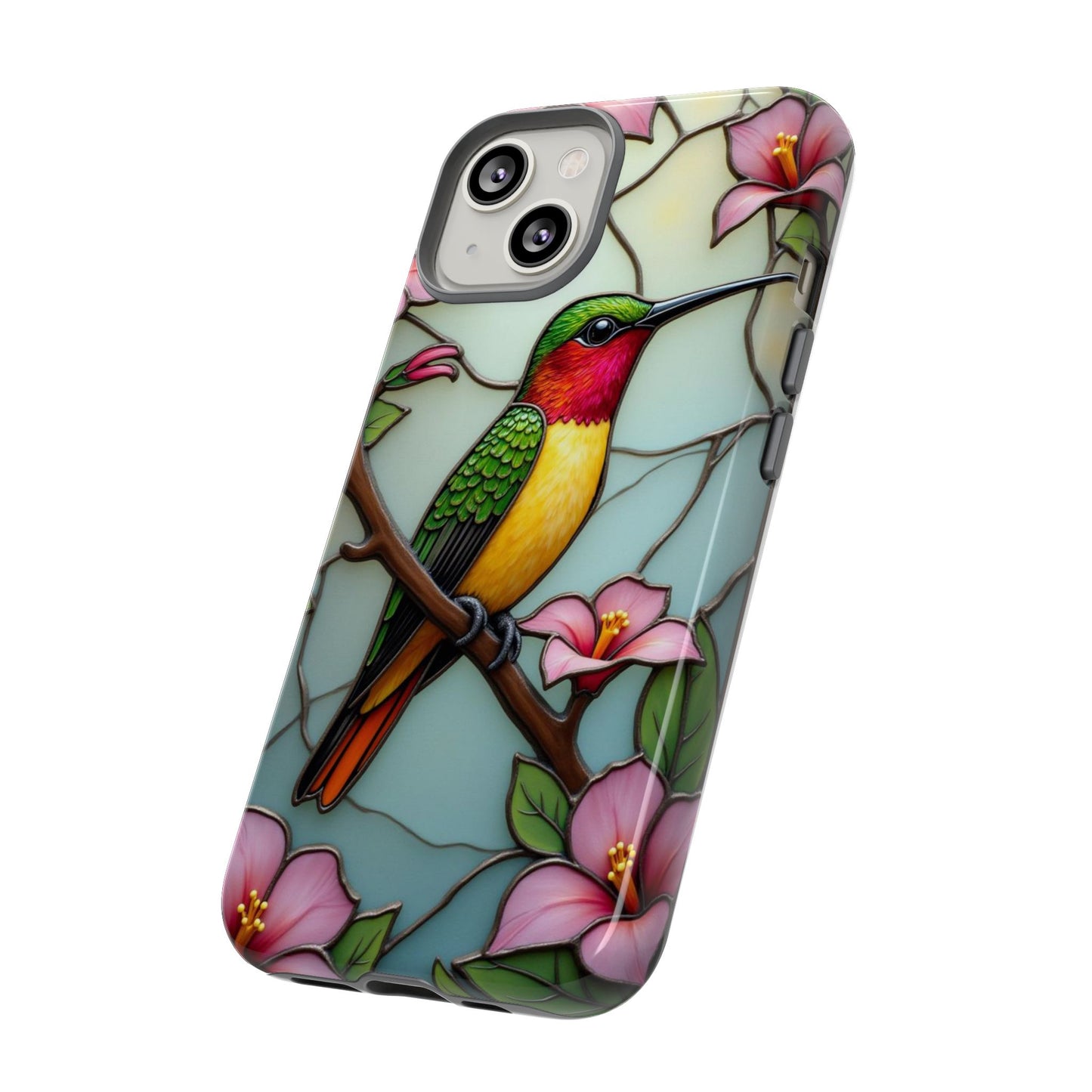 Elegant Hummingbird with Floral Mosaic | Artistic Nature Design