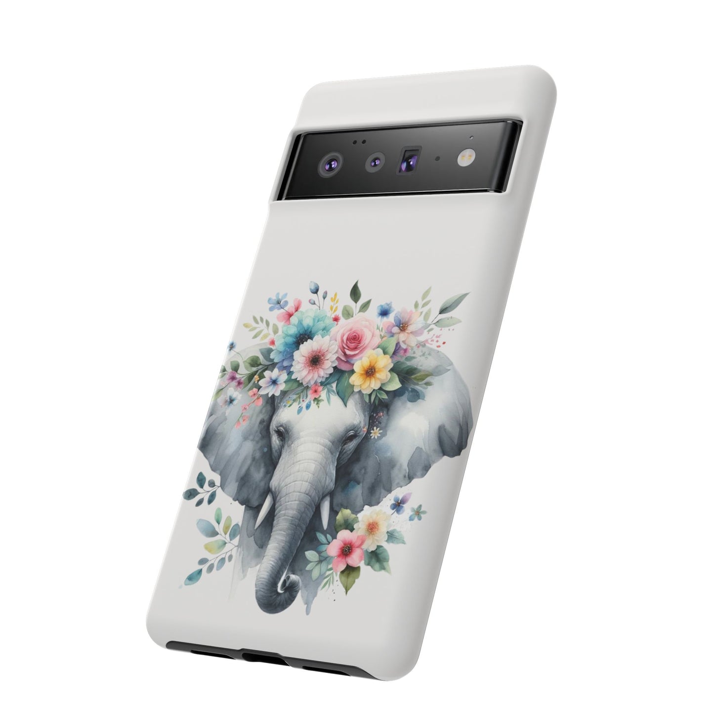 Floral Crown Elephant Mobile Cover – Elegant Watercolor Art